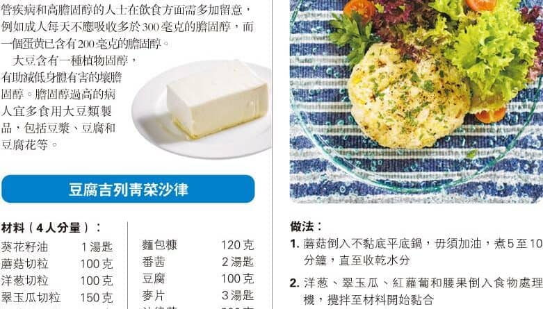 【營養要識】煮得Smart：豆腐對抗壞膽固醇