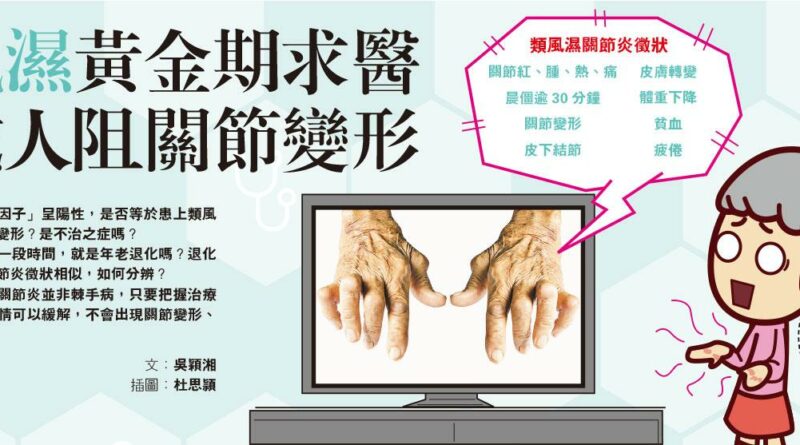 【有片】類風濕黃金期求醫 九成人阻關節變形