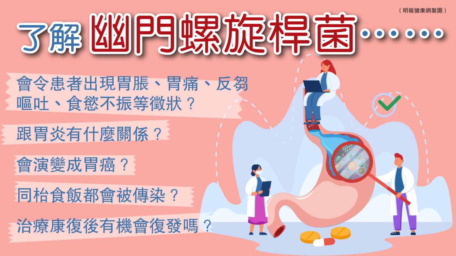 幽門螺旋桿菌引致胃脹、胃痛 及早檢查治療 解除胃癌威脅 - 明報健康網