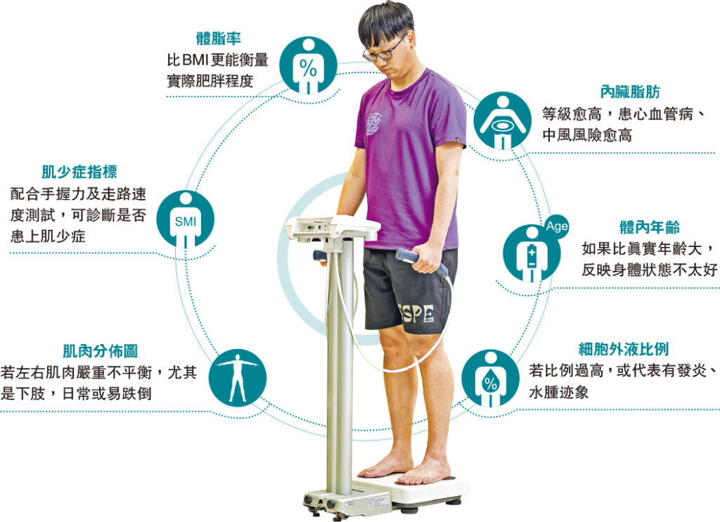 留意體脂磅6個指標：BMI、內臟脂肪、肌肉分佈、體內年齡 數字反映健康端倪