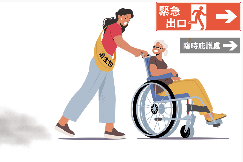 【火場求生術】行動不便、殘疾人士、照顧者應原地避難或逃生？應急逃生包９類物件
